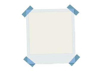 Photo frame with tape mockup — transparent background