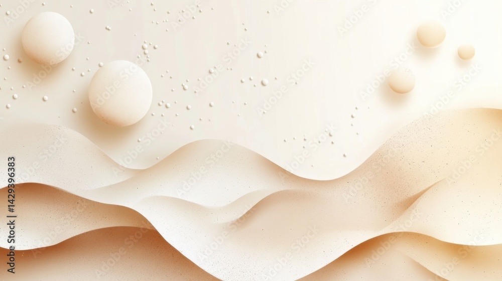 Poster abstract background with soft ecru tones dotted design and eggshell paper texture