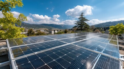 Solar Panels on Modern Home Rooftop