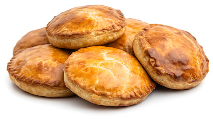 A stack of pastries with a golden crust