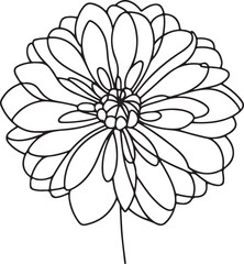 Fototapeta premium Simple Line Art of Dahlia Flower Icon