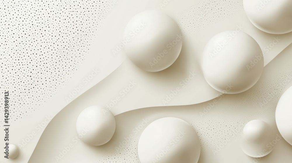 Poster abstract background with soft ecru tones dotted design and eggshell paper texture