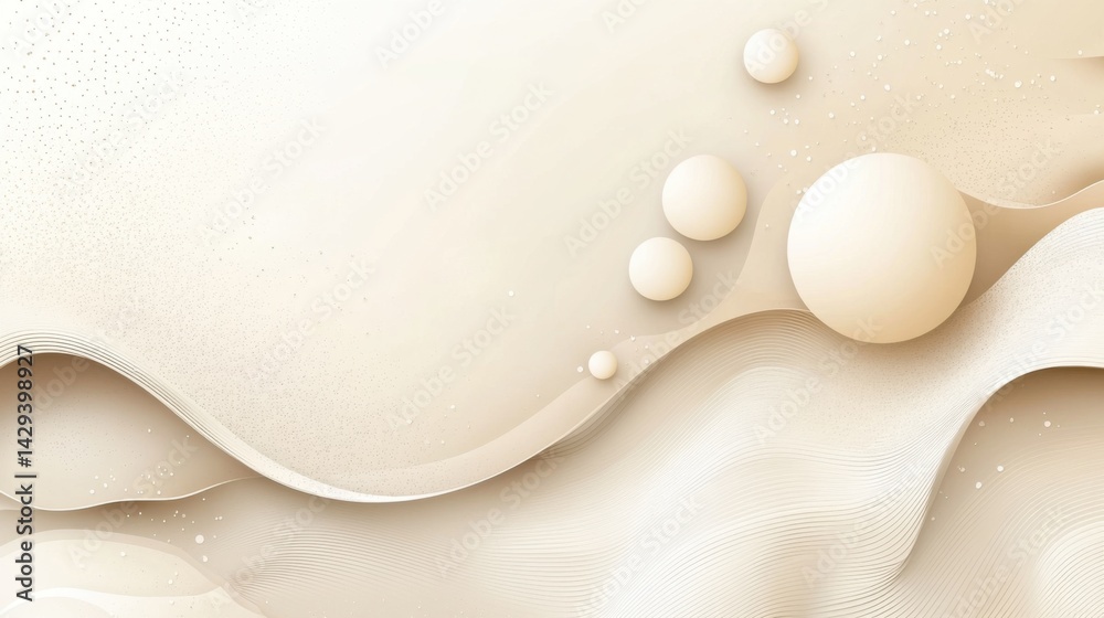 Poster abstract background with soft ecru tones dotted design and eggshell paper texture