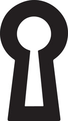 Silhouette vector EPS icon of a keyhole, ideal for security, privacy, access control, door locks, and safety-related graphic design projects.