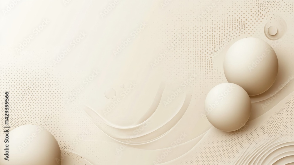 Poster abstract background with soft ecru tones dotted design and eggshell paper texture