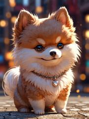 Obraz premium Stylized Pomeranian Dog Breed