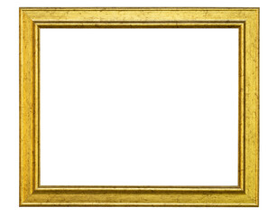 Gilded vintage picture frame with transparent background.
