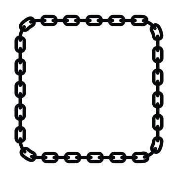 Abstract chain Square frame. Black Square frames with chains patterns isolated transparent background