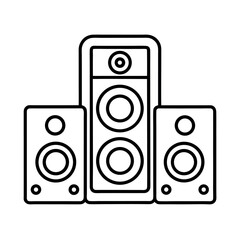 Sound System Outline Vector Silhouette for Home Audio Icon