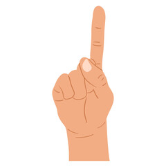 Human positive hands and fingers gesture one up finger