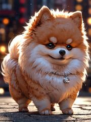 Obraz premium Stylized Pomeranian Dog Breed