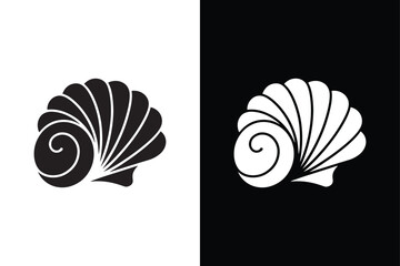 Seashell icon vector on White Background ,Vector Art Illustration on white background.