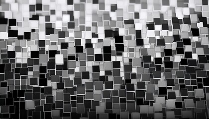 Fototapeta premium black white disordered square pixel background