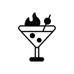 Hot Coctail icon vector stock illustration