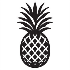 Fototapeta premium Pineapple Vector art illustration with leaves