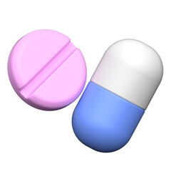 3D Pills and Capsule Icon