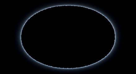 Illuminated Void An Elegant Dark Circle With Glowing Border Isolated