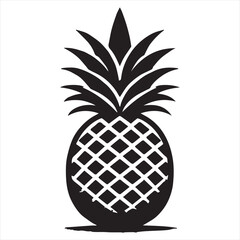 Obraz premium Pineapple Vector art illustration with leaves