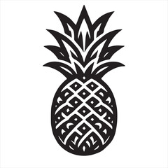 Obraz premium Pineapple Vector art illustration with leaves