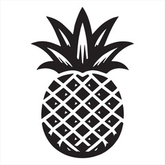 Obraz premium Pineapple Vector art illustration with leaves