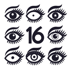 Set of Eye icons