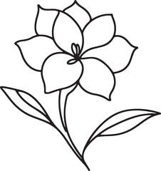Elegant Gardenia Flower Outline Illustration
