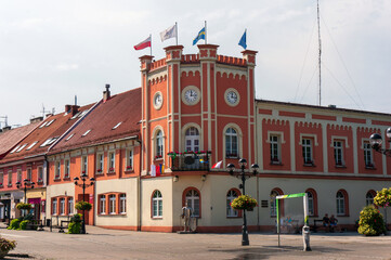 Town Hall (Ratusz) was built in years 1870-1872 in Neo-Renaissance style. Mikołów, Poland.