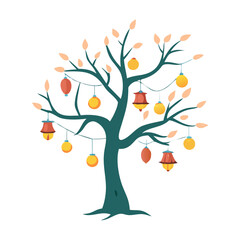 Obraz premium autumn tree with leaves