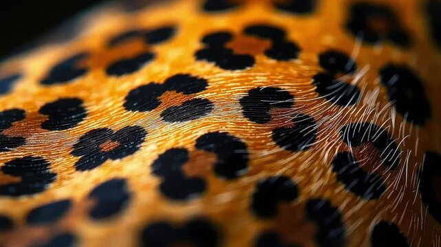 Realistic leopard fur texture background pattern for design. Skin of wild cat, Trendy leopard hairy texture, close-up. wallpaper, banner, background