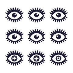 Set of Eye icons