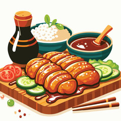 asian, teriyaki, food, japanese, cuisine, meal, meat, dish, dinner, plate, chinese, chicken, sauce, background, tasty, cooked, lunch, traditional, healthy, delicious, gourmet, sesame, restaurant, hot,