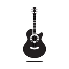 Obraz premium Strings of Sound: A Versatile Collection of Guitar Vector Silhouettes Celebrating the Timeless Appeal, Iconic Shape, and Musical Energy of This Classic Stringed Instrument.