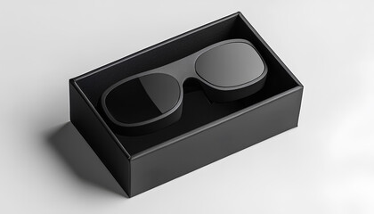 Black box glasses on a white background