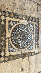 Ancient Mosaic Floor Detail With Geometric Patterns In A Historical Site In Turkey, Captured In Daylight, Concept Of Art And Heritage, Suitable For Education, Tourism Promotion, Cultural Preservation