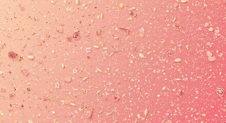 Fototapeta premium Romantic Pink and Gold Floral Confetti Background Texture Perfect for Wedding Valentines or