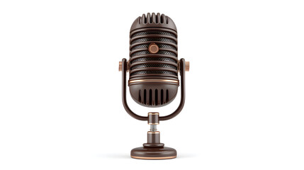 Vintage-style microphone in bronze tones, ideal for music events or podcasts.