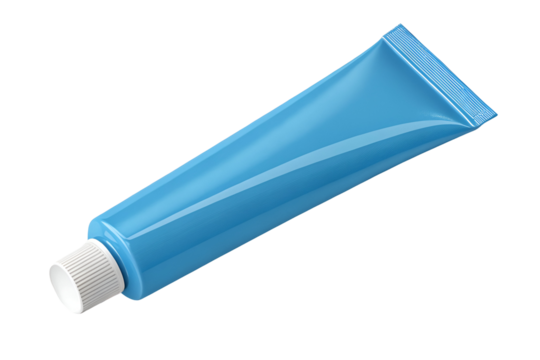 tube of toothpaste, Tooth paste tube on transparent background, plastic tube