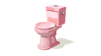 Fototapeta premium A vintage pink toilet stands alone in a bright and clean setting.