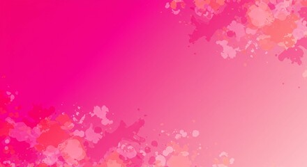 Abstract Pink and Coral Watercolor Splashes Background Design