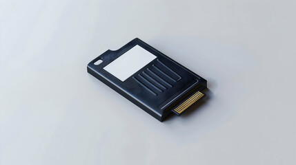 SD card mockup on white surface with blank area for text