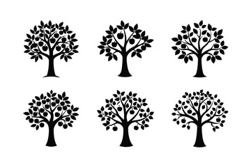 Natural Apple Tree with Apple Drops