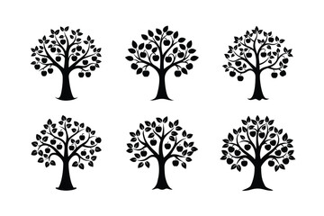 Elegant Apple Tree Silhouette Art