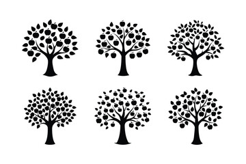 Apple Tree with Fruit Falling Concept