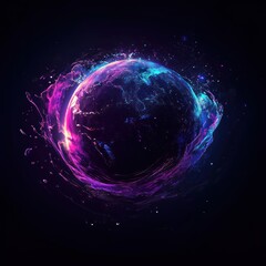 Obraz premium Glowing Earth with cosmic swirl.