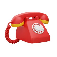 Vintage telephone rotary phone communication device isolated on white background