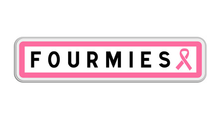 Panneau de sortie de Fourmies, Nord, Hauts-de-France avec Ruban Octobre Rose