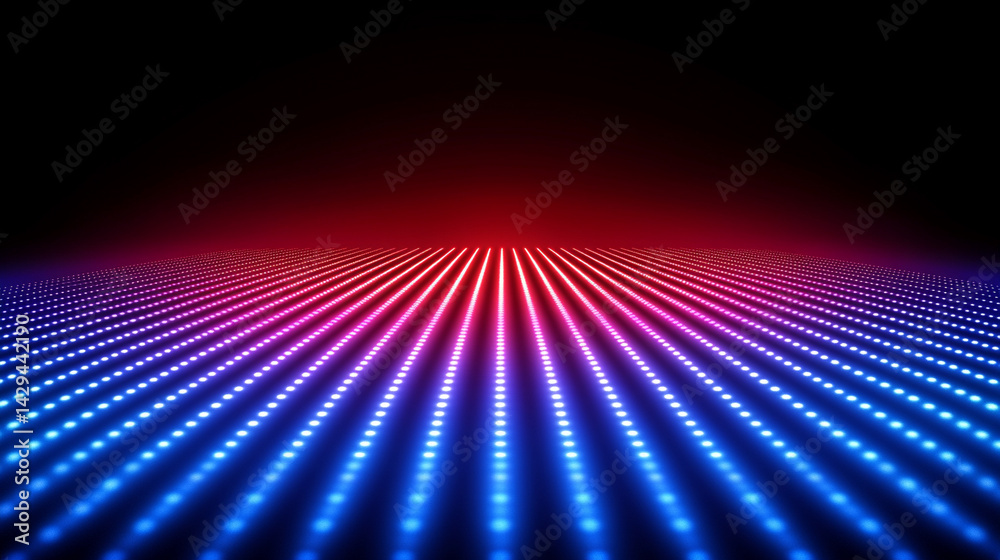 Poster glowing round illuminated lines with motion blur represent futuristic speed connectivity and infinit