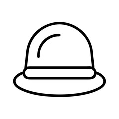 Outline hat illustration vector drawing of a bowler hat for fashion and design projects and crafts