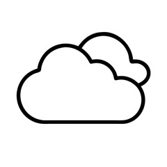 Cloud outline vector illustration for weather forecast app icon and graphic design element use 90