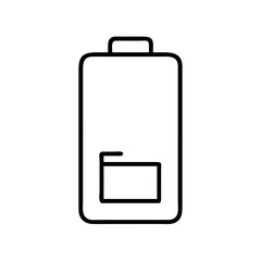 Low battery icon vector illustration for mobile app ui design and energy level indicator concept